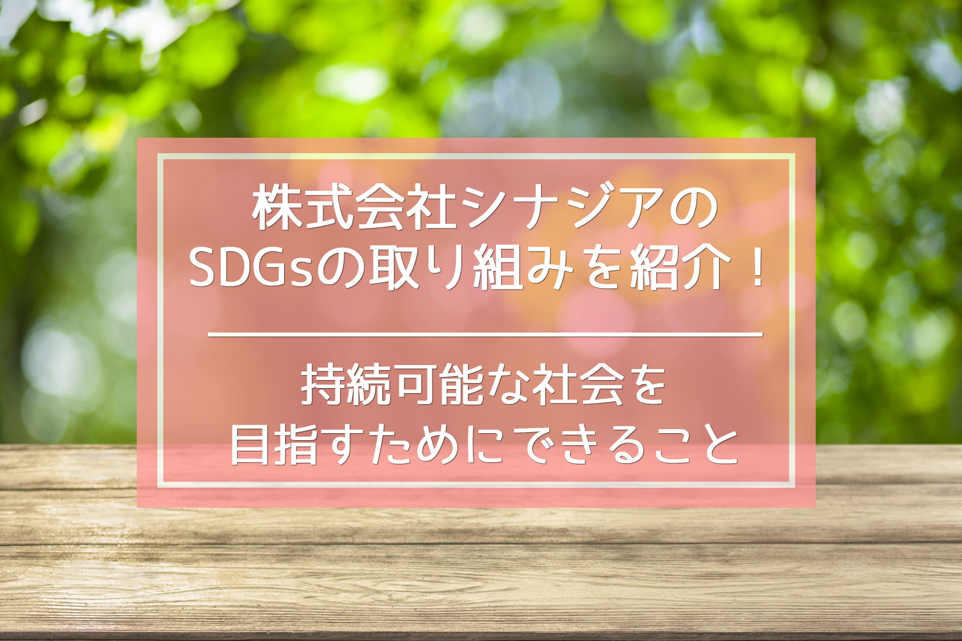 株式会社シナジアのSDGsの取り組みを紹介！持続可能な社会を目指すためにできること