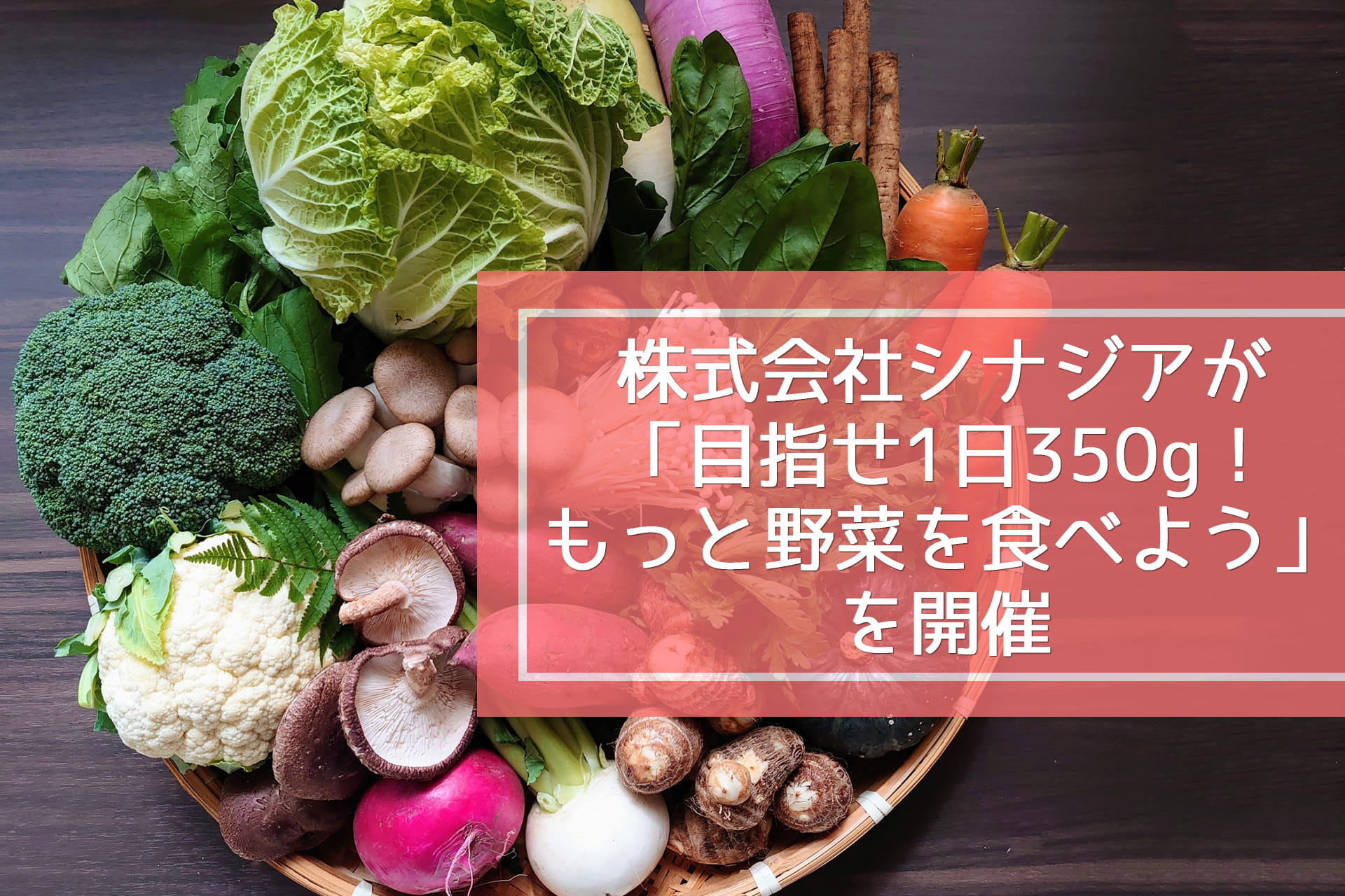株式会社シナジアが「目指せ1日350g！もっと野菜を食べよう」を開催